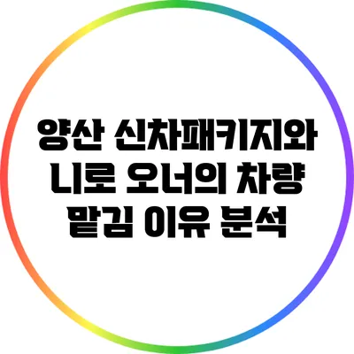 양산 신차패키지와 니로 오너의 차량 맡김 이유 분석