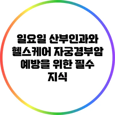 일요일 산부인과와 헬스케어: 자궁경부암 예방을 위한 필수 지식