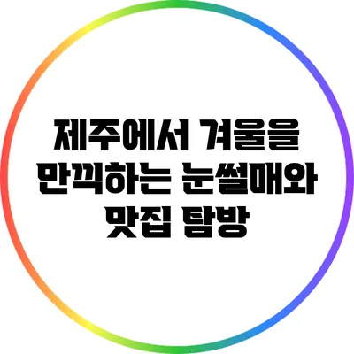 제주에서 겨울을 만끽하는 눈썰매와 맛집 탐방