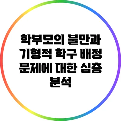 학부모의 불만과 기형적 학구 배정 문제에 대한 심층 분석