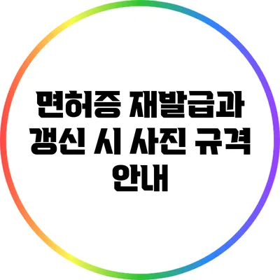 면허증 재발급과 갱신 시 사진 규격 안내