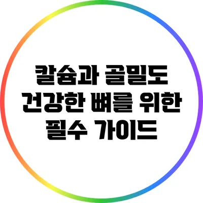 칼슘과 골밀도: 건강한 뼈를 위한 필수 가이드