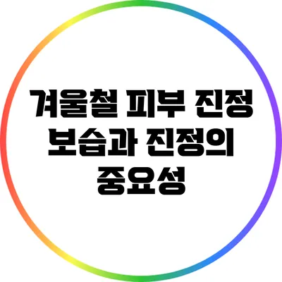 겨울철 피부 진정: 보습과 진정의 중요성