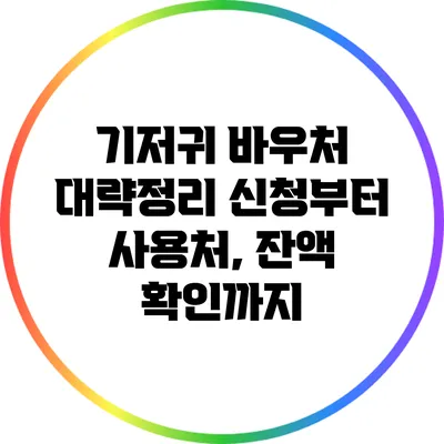 기저귀 바우처 대략정리: 신청부터 사용처, 잔액 확인까지