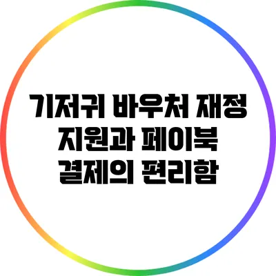 기저귀 바우처 재정 지원과 페이북 결제의 편리함