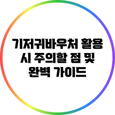 기저귀바우처 활용 시 주의할 점 및 완벽 가이드