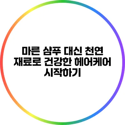 마른 샴푸 대신 천연 재료로 건강한 헤어케어 시작하기