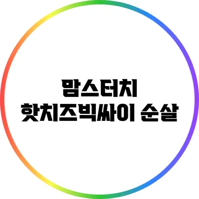 맘스터치 핫치즈빅싸이 순살
