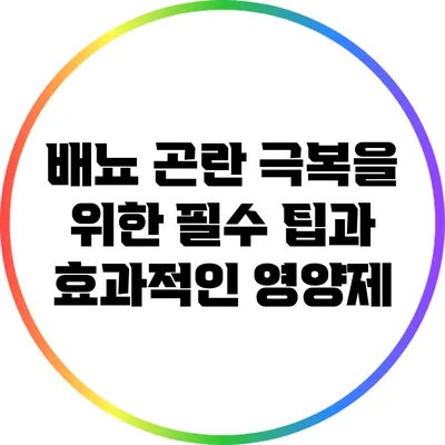 배뇨 곤란 극복을 위한 필수 팁과 효과적인 영양제