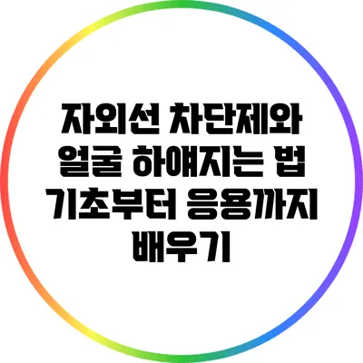 자외선 차단제와 얼굴 하얘지는 법: 기초부터 응용까지 배우기