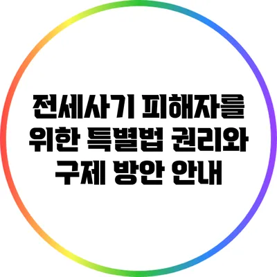 전세사기 피해자를 위한 특별법: 권리와 구제 방안 안내