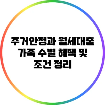 주거안정과 월세대출: 가족 수별 혜택 및 조건 정리