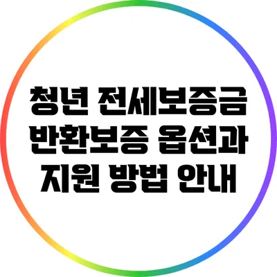 청년 전세보증금 반환보증 옵션과 지원 방법 안내