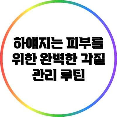 하얘지는 피부를 위한 완벽한 각질 관리 루틴