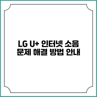 LG U+ 인터넷 소음 문제 해결 방법 안내