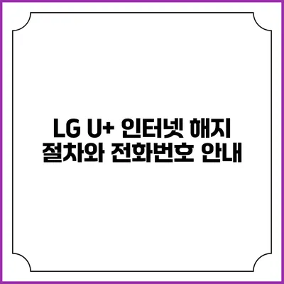 LG U+ 인터넷 해지 절차와 전화번호 안내