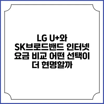 LG U+와 SK브로드밴드 인터넷 요금 비교: 어떤 선택이 더 현명할까?