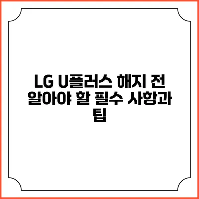 LG U플러스 해지 전 알아야 할 필수 사항과 팁