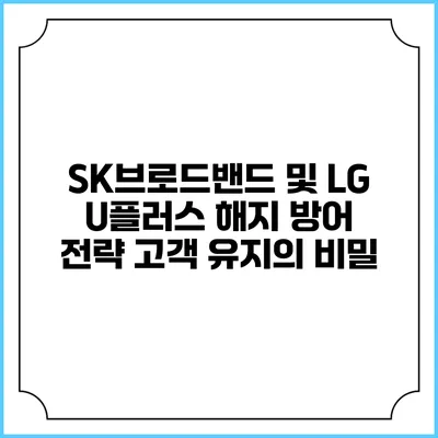 SK브로드밴드 및 LG U플러스 해지 방어 전략: 고객 유지의 비밀