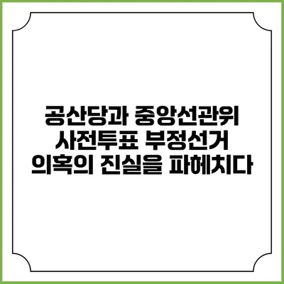 공산당과 중앙선관위 사전투표 부정선거 의혹의 진실을 파헤치다