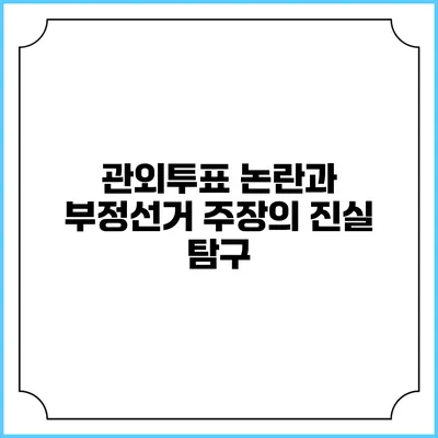 관외투표 논란과 부정선거 주장의 진실 탐구