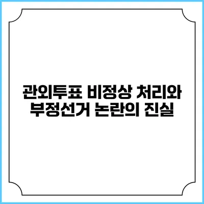 관외투표 비정상 처리와 부정선거 논란의 진실