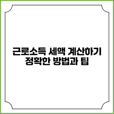 근로소득 세액 계산하기: 정확한 방법과 팁