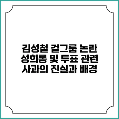 김성철 걸그룹 논란: 성희롱 및 투표 관련 사과의 진실과 배경