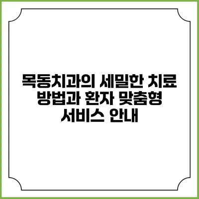 목동치과의 세밀한 치료 방법과 환자 맞춤형 서비스 안내