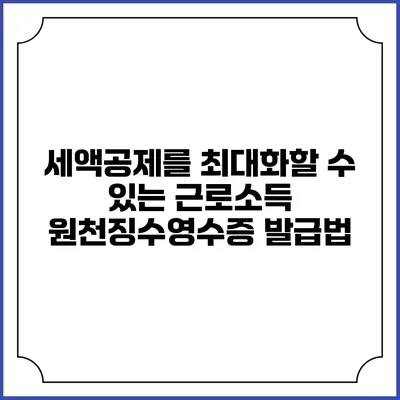세액공제를 최대화할 수 있는 근로소득 원천징수영수증 발급법
