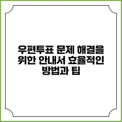 우편투표 문제 해결을 위한 안내서: 효율적인 방법과 팁