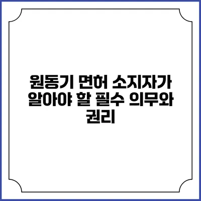 원동기 면허 소지자가 알아야 할 필수 의무와 권리