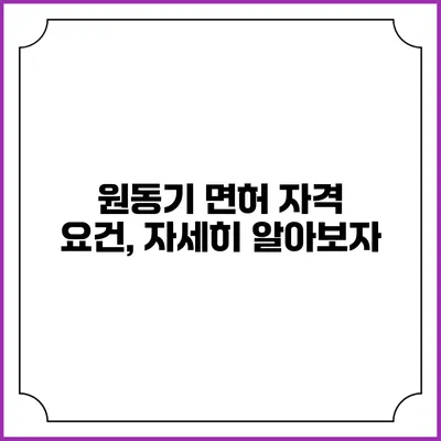 원동기 면허 자격 요건, 자세히 알아보자