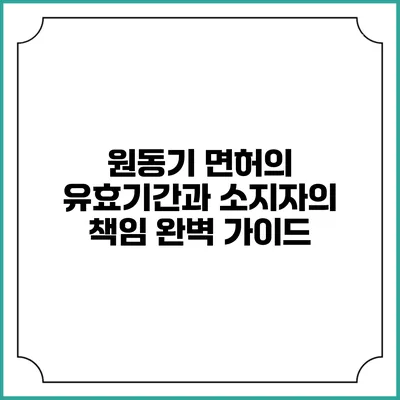 원동기 면허의 유효기간과 소지자의 책임 완벽 가이드
