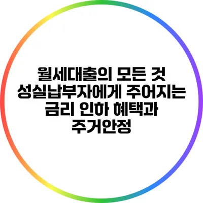 월세대출의 모든 것: 성실납부자에게 주어지는 금리 인하 혜택과 주거안정