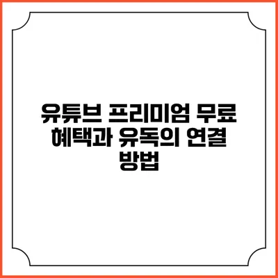 유튜브 프리미엄 무료 혜택과 유독의 연결 방법