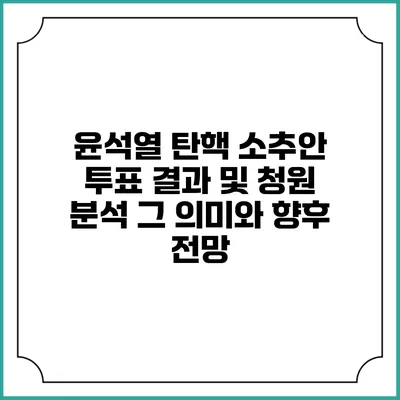 윤석열 탄핵 소추안 투표 결과 및 청원 분석: 그 의미와 향후 전망