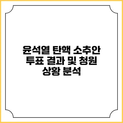 윤석열 탄핵 소추안 투표 결과 및 청원 상황 분석