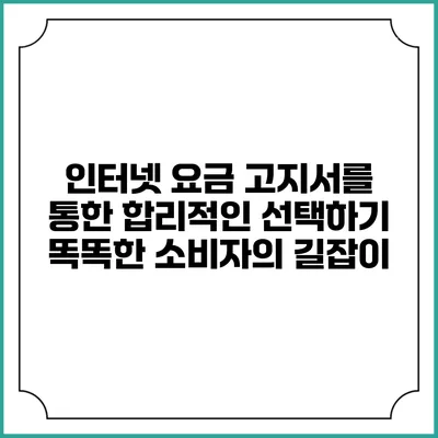 인터넷 요금 고지서를 통한 합리적인 선택하기: 똑똑한 소비자의 길잡이