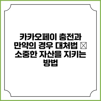 카카오페이 충전과 만약의 경우 대처법 – 소중한 자산을 지키는 방법