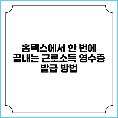 홈택스에서 한 번에 끝내는 근로소득 영수증 발급 방법