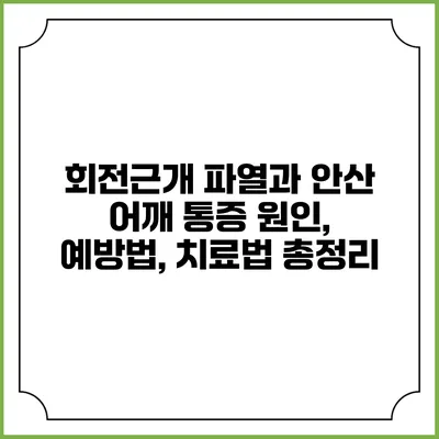 회전근개 파열과 안산 어깨 통증: 원인, 예방법, 치료법 총정리