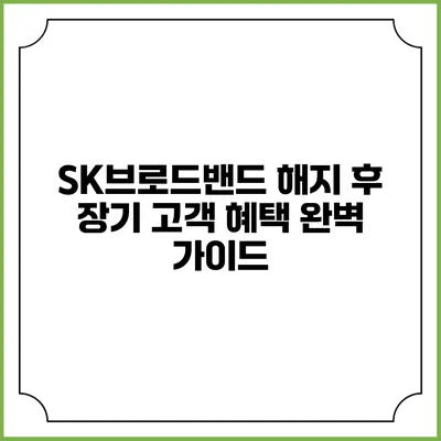 SK브로드밴드 해지 후 장기 고객 혜택 완벽 가이드