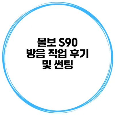 볼보 S90 방음 작업 후기 및 썬팅