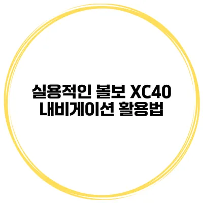 실용적인 볼보 XC40 내비게이션 활용법