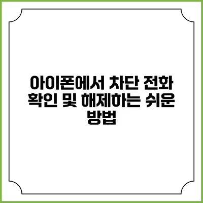 아이폰에서 차단 전화 확인 및 해제하는 쉬운 방법