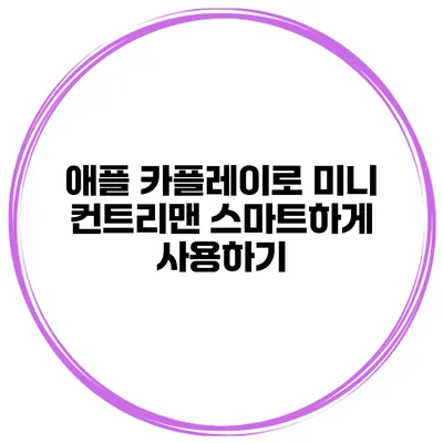 애플 카플레이로 미니 컨트리맨 스마트하게 사용하기
