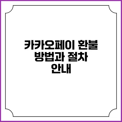 카카오페이 환불 방법과 절차 안내