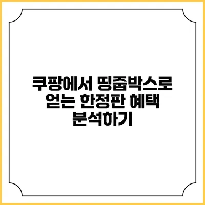 쿠팡에서 띵줍박스로 얻는 한정판 혜택 분석하기