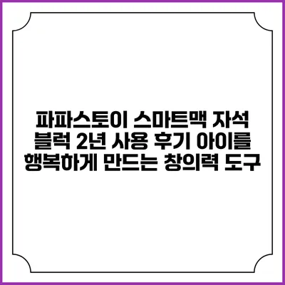 파파스토이 스마트맥 자석 블럭 2년 사용 후기: 아이를 행복하게 만드는 창의력 도구